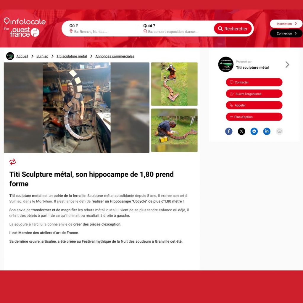 #titisculpturemetal #hippocampe #ouestfrance